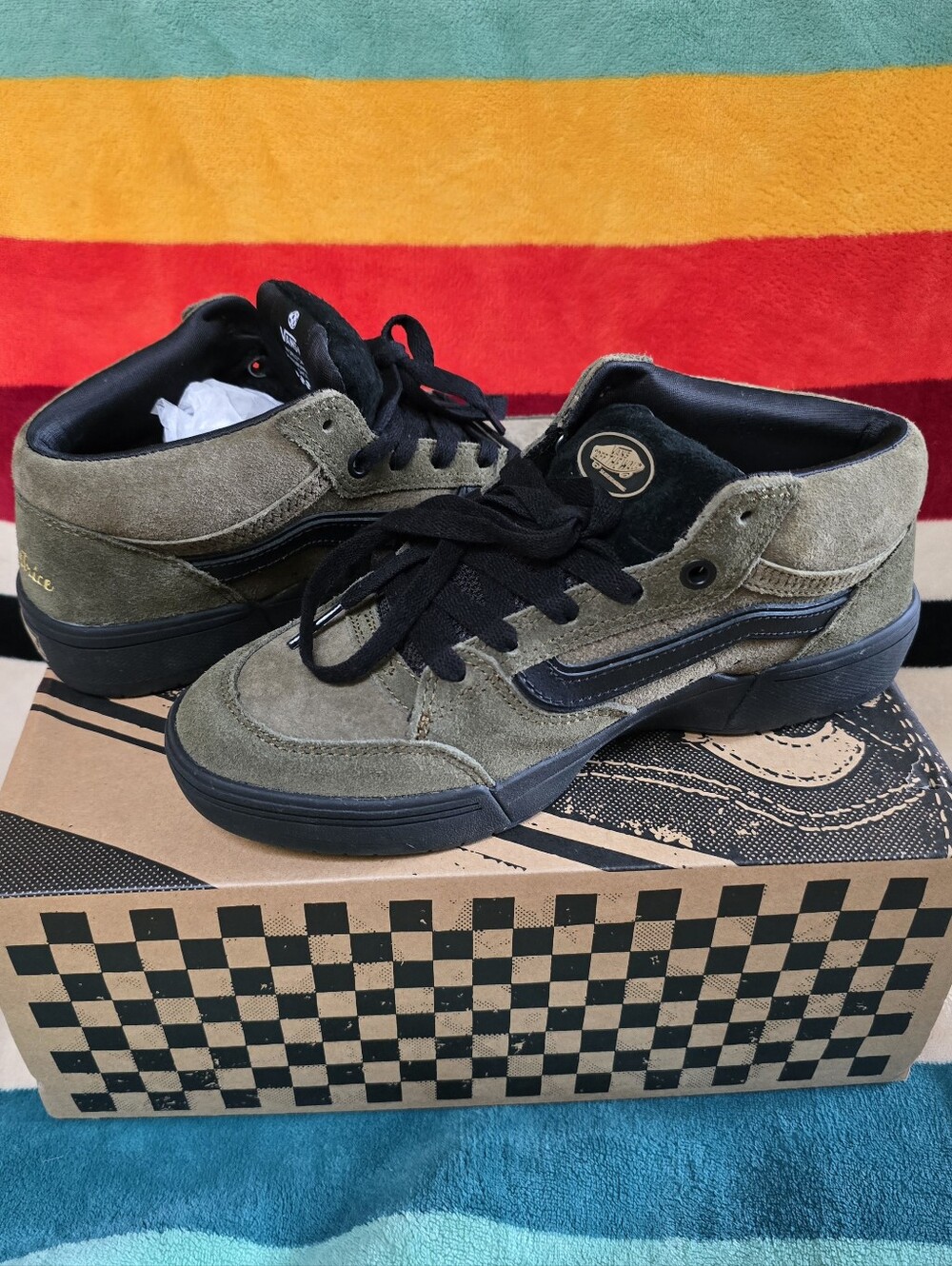 VANS Zahba Mid X Beatrice Domond Skateboarding Shoes Mens 5.5 Dark Olive